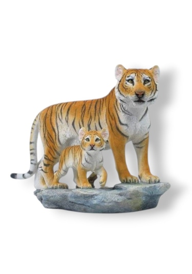 Veronese Koleksiyon Kaplan Ve Yavrusu Figür 34cm
