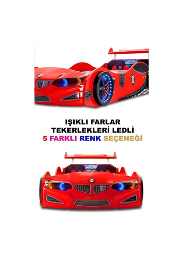 Gt2 - Bmw - Arabalı Yatak - Tekerlekleri Ledli.