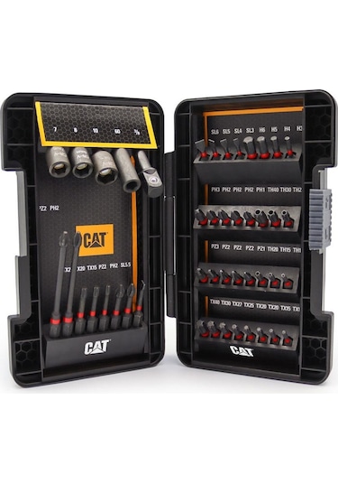 CAT DA01902 Manganez Fosfat Alaşımlı Vidalama Uç Seti 45 Parça