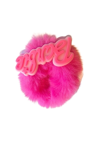 Schulzz Barbie Peluş Tüylü Çember Lastik Toka Pembe