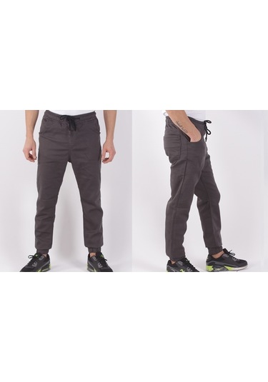 Black Steel Bel Ve Paça Lastikli Pantolon-1000