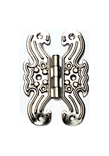 Dekoratif Sac Kelebek Menteşe - Büyük, Nikel, 100 Adet 1 Adet