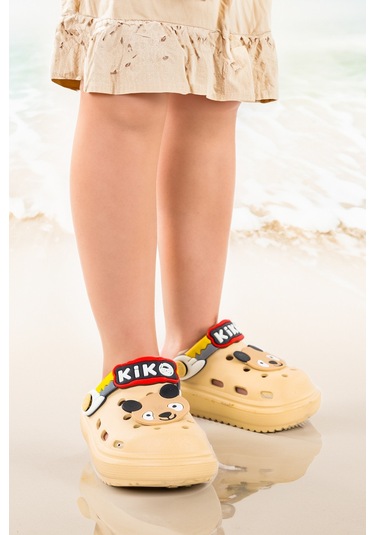 Kiko Kids Twg 755-1 Plaj Havuz Eva Kız Çocuk Terlik Bej