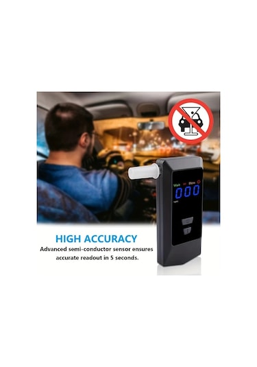 Xuweiwei Aat088 Şarj Edilebilir Dijital Alkolmetre Led Ekran Usb Şarj 8 Yedek Ağızlık Kişisel Ve Profesyonel Kullanım İçin Taşınabilir