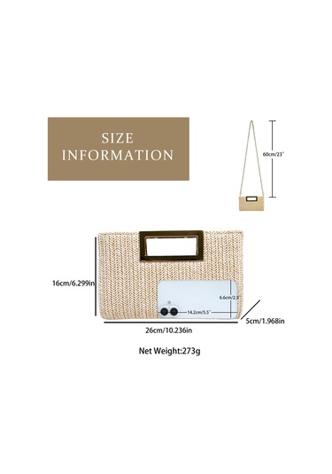 Moveevo El Dokuma Samimi Çaylak Çanta - Taşınabilir Altın Zincir, Manyetik Kapatma, Günlük Gereksinimleri Karşılar 26x16x5cm Çok Renkli