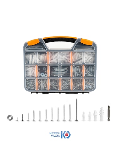 Kerem 1032 Parça 17 Çeşit Vida Ve Dübel Seti 25CM