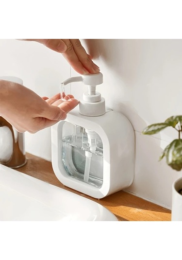 Hightower 300ml Beyaz Plastik El Pompalı Şişe - Şampuan Losyon Dispanseri Banyo Düzenleyici beyaz