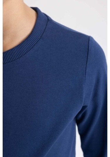 DeFacto Erkek Çocuk Bisiklet Yaka Basic Düz Uzun Kollu Tişört B7771A8NSNV131 Lacivert