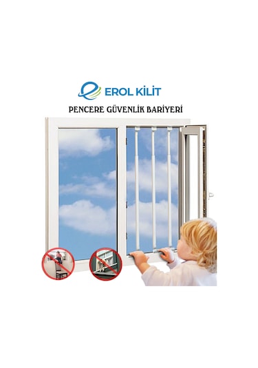 Erol Kilit Uzayıp Kısalan Pencere Güvenlik Bariyeri