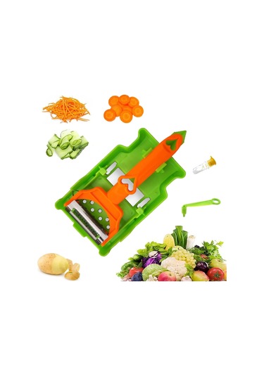 Cocororo Soyucu, Meyve Ve Sebze Soyucu, Pelador Çok Amaçlı Çift Cuchilla, Patates, Portakal, Limon İçin Julienne Şeritleri, Limon Sıkacağı Ve Patates Spirali 1 Adet Siyah