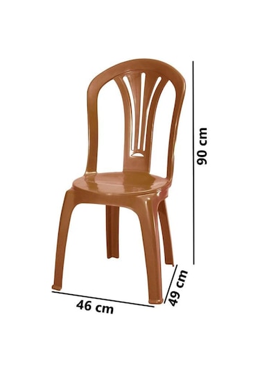 Omnipazar Mt-gf193 Foglia Plastik Bahçe Balkon Sandalye 4'lü Set Kahverengi