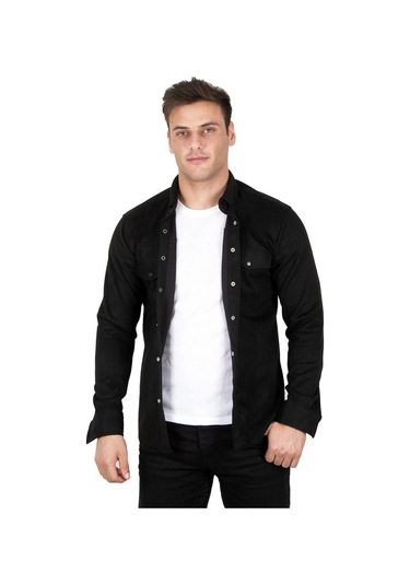 Deepsea Erkek Siyah Çift Cep Süet Gömlek 2302329 Siyah Deepsea Erkek Siyah Çift Cep Süet Gömlek 2302329 Siyah