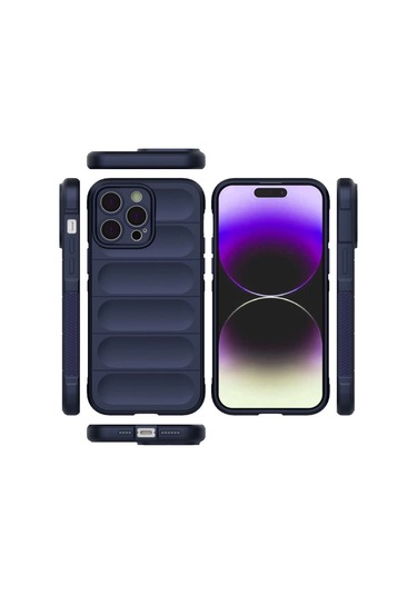 Mepa Apple, Uyumlu iPhone 15 Pro Max Kılıf Optimum Silikon - Lacivert Najmaddin standart