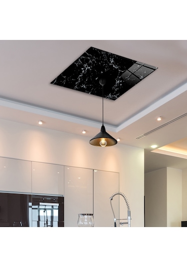 Cam Avize Göbeği | Siyah Mermer | 50Cm X 50Cm Çok Renkli