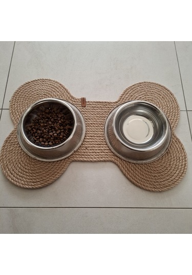 Evcil Hayvan Mama Paspası, %100 El Yapımı Kedi Köpek Mama Altlığı