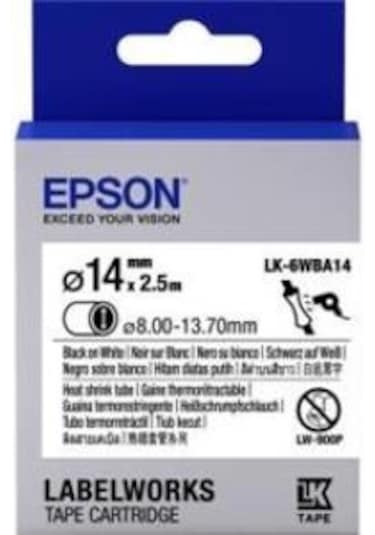 Epson Lk-4Yba5 Isıyla Daralan Sarı Üzeri Siyah 5Mm 2.5Metre Etike