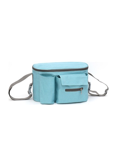 Vkemall Mavi Bebek Arabası Askılı Çantası - Çok Amaçlı Bebek Malzemeleri Depolama Torbası, Oxford Kumaş, Sıkıcı Tasarım Mavi