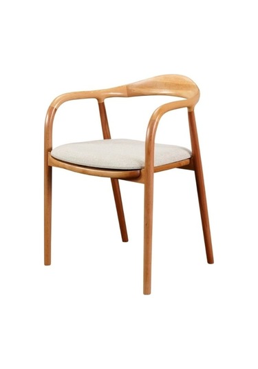 Zodiac Exclusive Yılan Ahşap Sandalye Natural - Krem