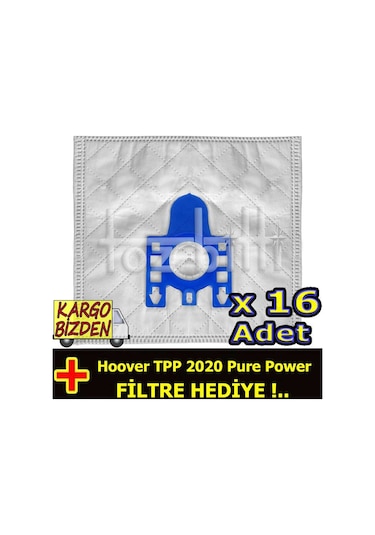 Hoover Uyumlu Tpp 2020 Pure Power Süpürge Toz Torbası 16 Adet