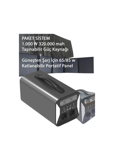 Paket Güç Kaynağı 280.800 Mah Powerbank 1100w Katlanabilir Panel