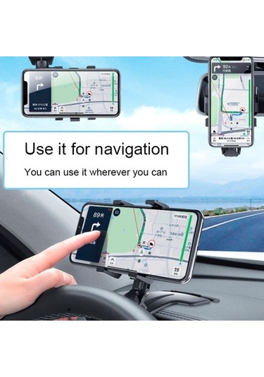 Voguecode Araç Telefonu Tutucu Araç Dashd Dikiz Aynası Hava Çıkışı Döner Braket Siyah Yok Havalandırma Gzp9ıh