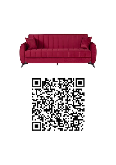 Kilim Mobilya Linda Üç Kişilik Kanepe Yüksek Ayaklı Bordo Bordo