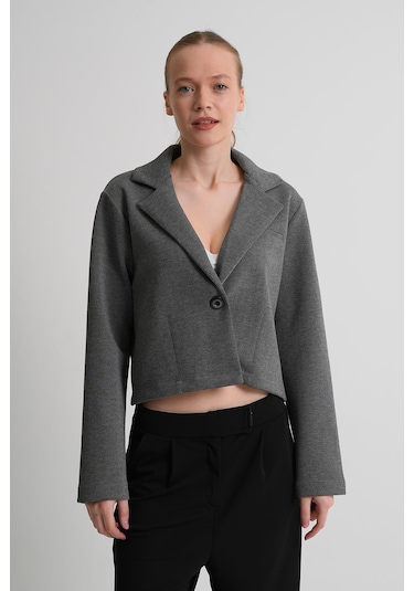 Alexander Gardi Alexandergardı Astarsız Crop Blazer Ceket Koyugri