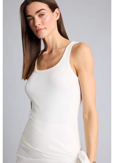 Defacto Slim Fit Basic Fitilli Kaşkorse Atlet E5539ax26smer105 Ekru-er105