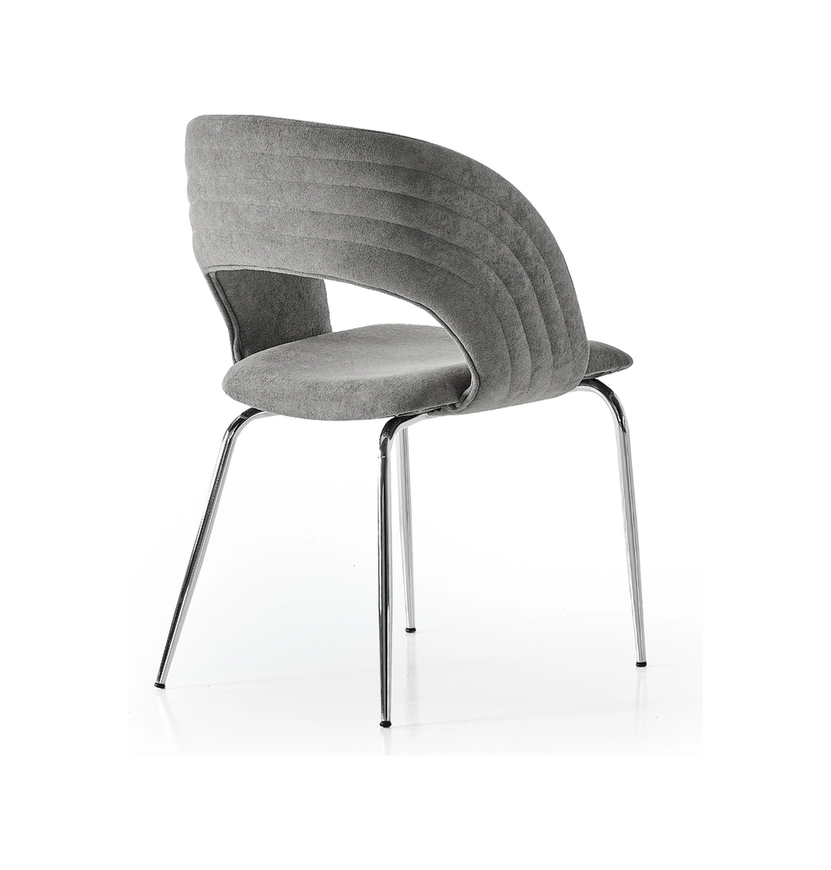 Dengema Boston S91 Sandalye 2 Adet Antrasit Kumaş, Krom Metal Ayak Antrasit - Krom