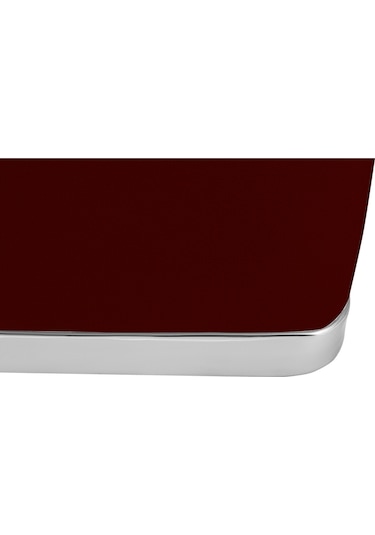 Zengo Silver Twin Line Kare Puf -bordo Kumaş, Dekoratif Makyaj Masası Pufu-modern Style