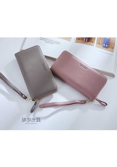 Dancemonkey Sınır Ötesi Kadın Cüzdan Fermuarlı Cep Telefonu Çantası Pu Bozuk Para Cüzdanı Toptan-kırmızı Kırmızı/ Kırmızı