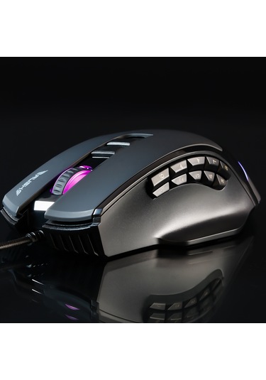 Rush Bold RM878 Ağırlık Ayarlı 10.000 DPI Manyetik Makro Tuşlar RGB Gaming Oyuncu Mouse