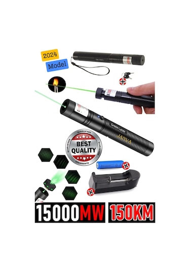 Janva Turbo X Yeşil Şarjlı Lazer 1000 Mw Pil Anahtar Siyah