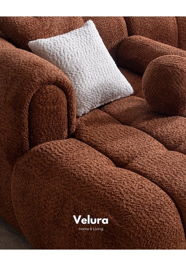 Puffy Premium Uzanmalı Köşe Koltuk Takımı & Oturma Grubu - Kiremit Kiremit