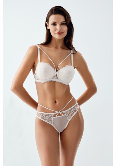 Luw 6110 Ekru Dolgulu Sütyen Külot 2Li Takım Ekru