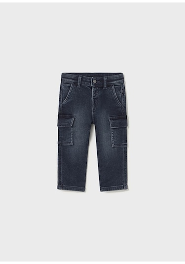Mayoral Erkek Bebek Lacivert Kargo Denim Pantolon 2505 Lacivert