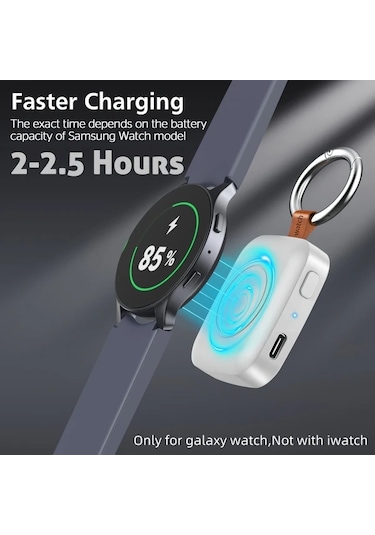 Honeybeeshop Pembe X12sx Taşınabilir Şarj Cihazı Samsung Galaxy Uyumlu Watch 7 Ultra 6 5 4 3 Active 2 1 İçin 1200mah Kompakt Tasarım Usb C Seyahat Dostu