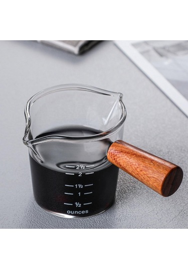 Suntek Barista Süt Barı Için Ahşap Saplı Şeffaf Çift B