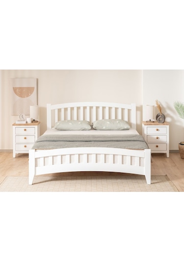 Lrya Modern İnci Beyaz Çift Kişilik Karyola