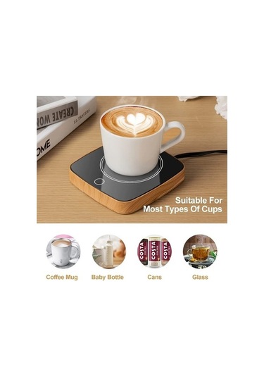 Fastbuy Turcoshop11 Ahşap Mavi Isıtmalı Kahve Fincanı - 3 Sıcaklık Seçenek, Ev Ve Ofis Kullanımı İçin