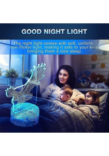 Opulentliving Çocuklar İçin Beyzbol 3d Gece Lambası, Uzaktan Kumandalı, Çok Renkli Çok Renkli