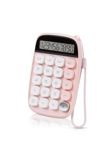 Mekanik Klavye Görünümlü Lcd Ekran Hesap Makinesi-fc637p Pembe