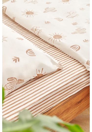 Soley Boho Bebek Nevresim Takımı 100x150 Cm Bej