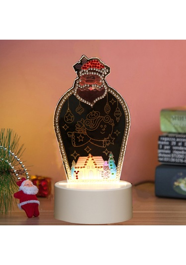 Skycity Noel Dıy El Yapımı Parlak Işıklı Pırlanta Tablo, 3 Farklı Desenli Led Gece Lambası, Hediye Önerisi Diğer