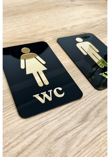Klwc-mw52 - Dekoratif Wc Yönlendirme Tabelası - Kadın & Erkek 2'li