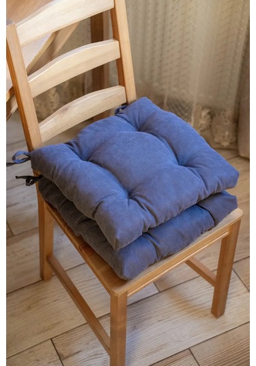 Slavıca Sandalyeye Takılan Bağcıklı Kare Yastık 40x40cm 363124946 Koyu Gri