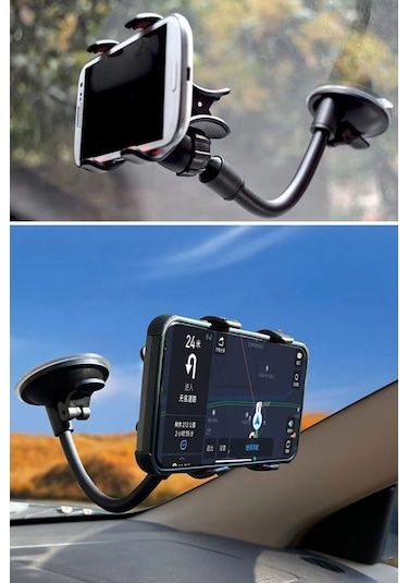 River World Oto Telefon Tutucu Universal 360 Derece Dönen Vakumlu Cama Sabitlenebilir