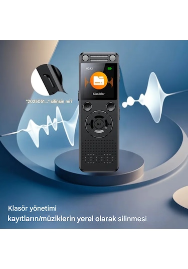 Ultratekno Hs-32 Metal Ses Kayıt Cihazı 96gb 32+64gb Çift Hoparlör, Kristal Mikrofon, 30 Saat Pil, Gürültü Azaltma, Type-c Şarj, Profesyonel Diktafon