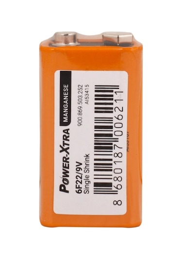 Power-Xtra 6F22/9V Manganez Shrink 9V Pil