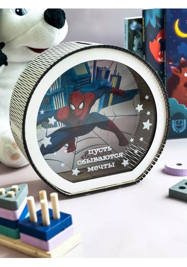 Gl Ahşap Çocuk Para Kumbarası Örümcek Adam 216026531